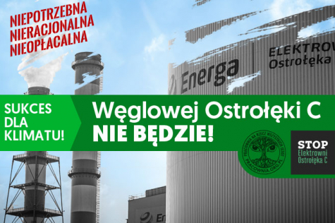 Komentarz Koalicji StopOC do komunikatu PKN Orlen w sprawie Ostrołęki C. Era węgla w Polsce dobiega końca.